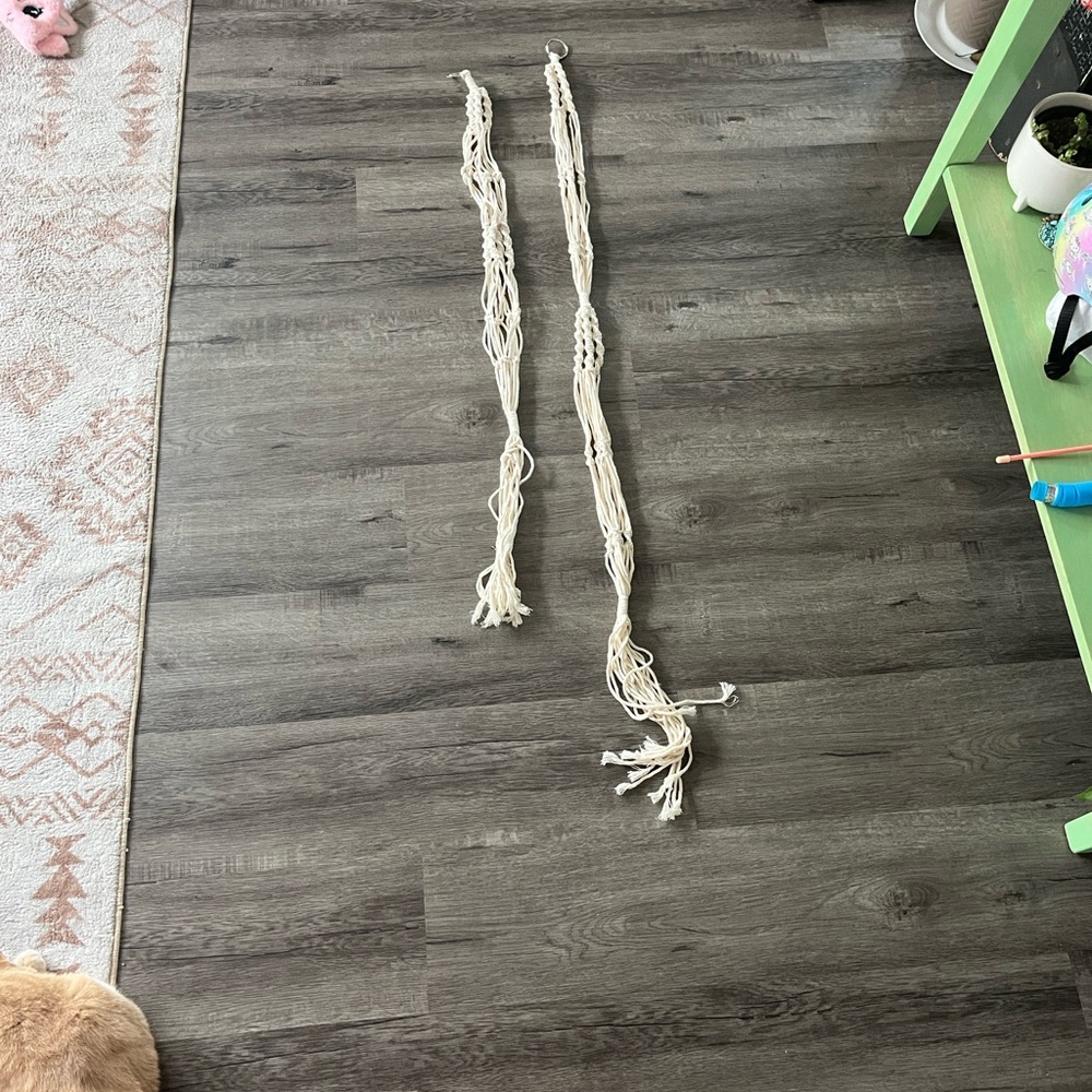 Handmade Cream Macrame Plant Hangers